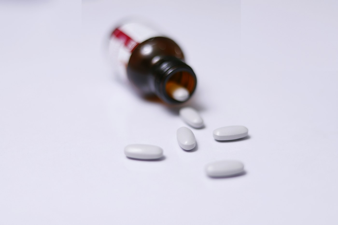 Medicine and tablets arranged on a table